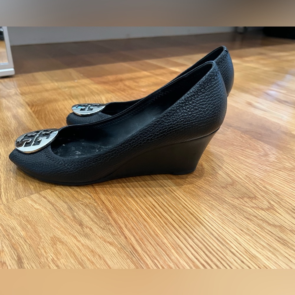 TORY BURCH Peep Toe Pump Sally 2 Leather Wedge - Picture 6 of 15